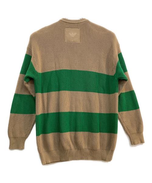 EMPORIO ARMANI（エンポリオアルマーニ）EMPORIO ARMANI (エンポリオアルマーニ) ニット ベージュ×グリーン サイズ:Lの古着・服飾アイテム