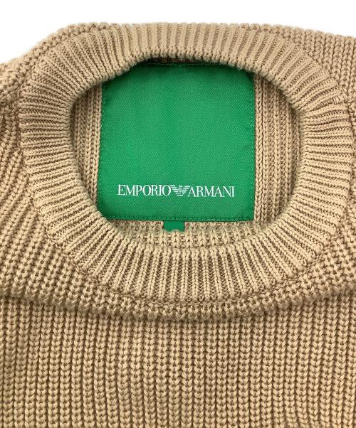 EMPORIO ARMANI（エンポリオアルマーニ）EMPORIO ARMANI (エンポリオアルマーニ) ニット ベージュ×グリーン サイズ:Lの古着・服飾アイテム