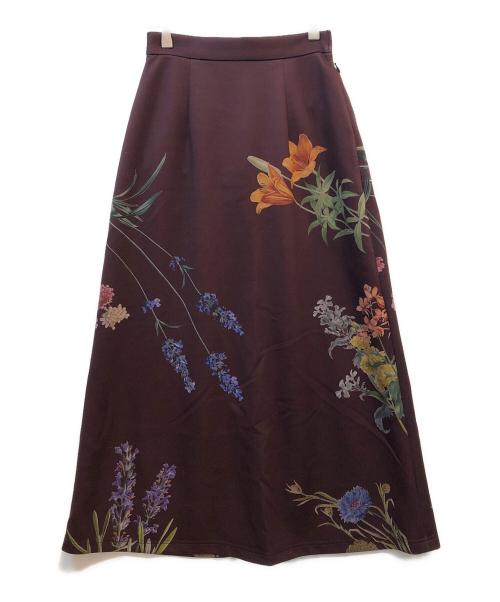 Ameri（アメリ）AMERI (アメリ) 花柄スカート ボルドー サイズ:Ｓ 未使用品の古着・服飾アイテム