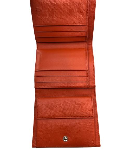 PRADA（プラダ）PRADA (プラダ) 3つ折り財布 オレンジの古着・服飾アイテム