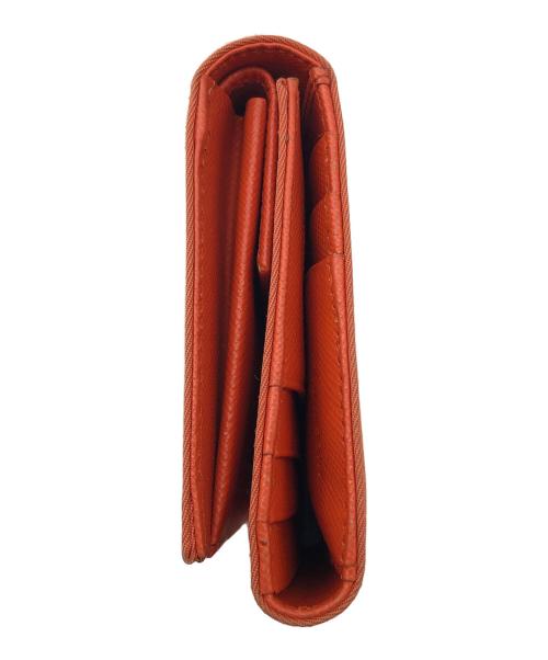 PRADA（プラダ）PRADA (プラダ) 3つ折り財布 オレンジの古着・服飾アイテム