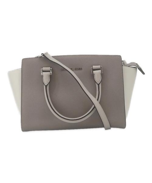 MICHAEL KORS（マイケル・コース）MICHAEL KORS (マイケルコース) 2WAYバッグ グレー×ホワイトの古着・服飾アイテム