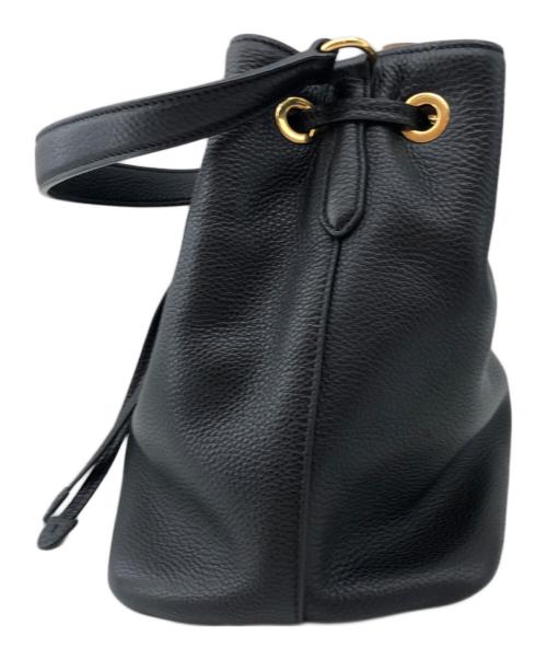 MIU MIU（ミュウミュウ）MIU MIU (ミュウミュウ) 巾着ショルダーバッグ ブラックの古着・服飾アイテム