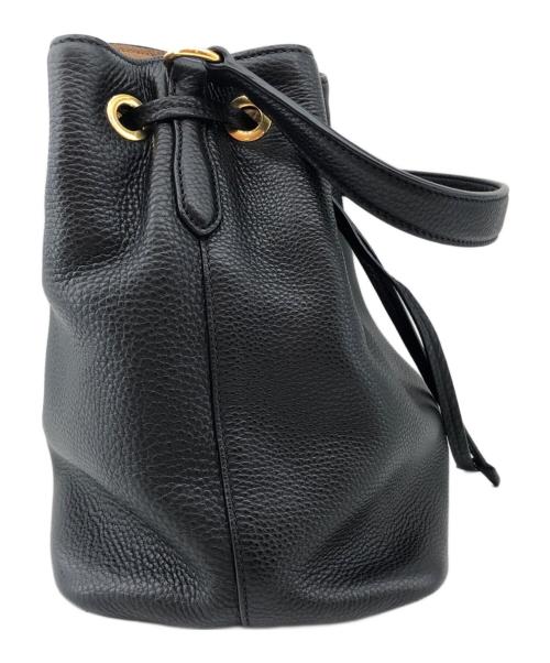 MIU MIU（ミュウミュウ）MIU MIU (ミュウミュウ) 巾着ショルダーバッグ ブラックの古着・服飾アイテム