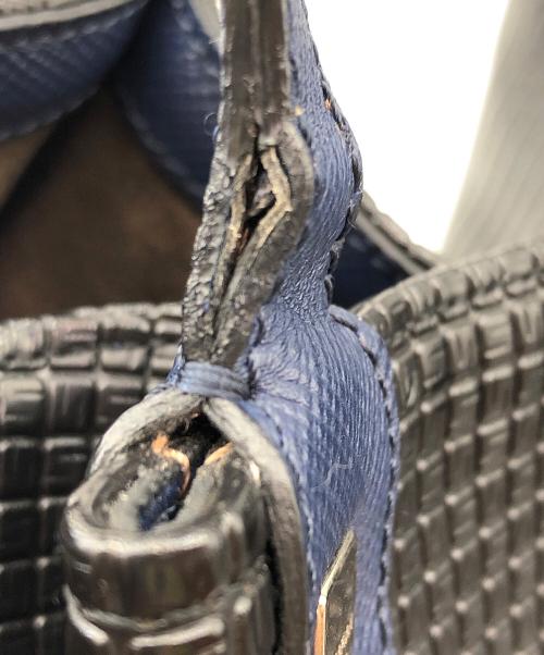 serapian（セラピアン）SERAPIAN (セラピアン) PVC型押しトートバッグ ブラックの古着・服飾アイテム