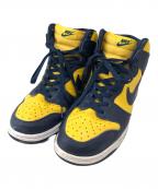 NIKEナイキ）の古着「Dunk High Michigan」｜イエロー×ネイビー