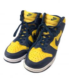 NIKE（ナイキ）の古着「Dunk High Michigan」｜イエロー×ネイビー