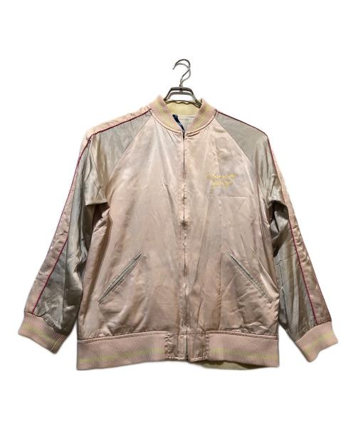 flagstuff（フラグスタフ）FLAGSTUFF (フラグスタフ) スカジャン ピンク×ベージュ サイズ:Lの古着・服飾アイテム