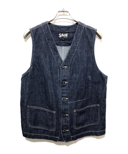 Schott（ショット）Schott (ショット) OLD DENIM WORK VEST インディゴ サイズ:Lの古着・服飾アイテム