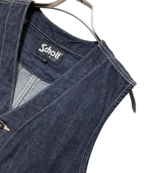 Schott（ショット）Schott (ショット) OLD DENIM WORK VEST インディゴ サイズ:Lの古着・服飾アイテム