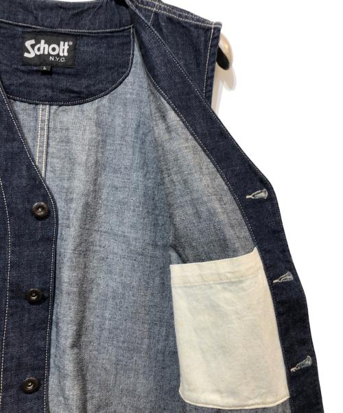 Schott（ショット）Schott (ショット) OLD DENIM WORK VEST インディゴ サイズ:Lの古着・服飾アイテム