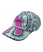 BVLGARIブルガリ）の古着「ベースボールキャップ」｜ブルー×ピンク