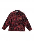 COMME des GARCONS SHIRT×SUPREMEコムデギャルソンシャツ×シュプリーム）の古着「ペインテッドキャンバスチョアコート」｜ブラック×レッド