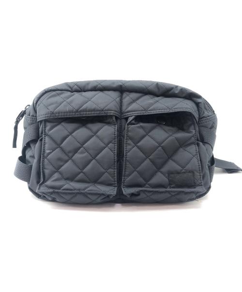BLACK BEAUTY by HEAD PORTER（ブラックビューティー バイ ヘッドポーター）BLACK BEAUTY by HEAD PORTER (ブラックビューティー バイ ヘッドポーター) キルティングウエストバッグ ブラックの古着・服飾アイテム