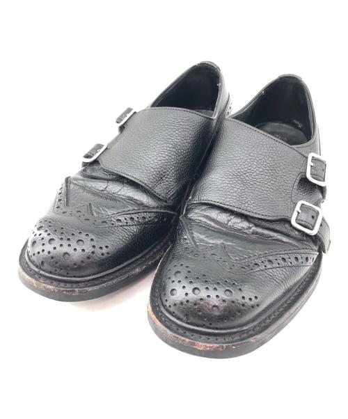 Tricker's（トリッカーズ）Tricker's (トリッカーズ) ダブルモンクウイングチップシューズ ブラック サイズ:無しの古着・服飾アイテム