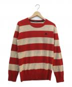 BURBERRY BLACK LABELバーバリーブラックレーベル）の古着「ニット」｜レッド×ベージュ
