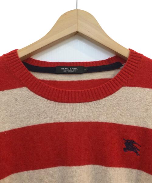 BURBERRY BLACK LABEL（バーバリーブラックレーベル）BURBERRY BLACK LABEL (バーバリーブラックレーベル) ニット レッド×ベージュ サイズ:2の古着・服飾アイテム