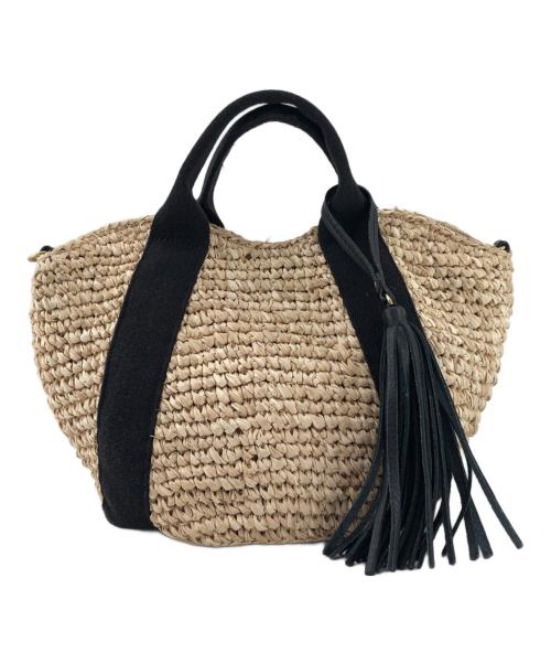 VIOLAd'ORO（ヴィオラドーロ）VIOLAd'ORO (ヴィオラドーロ) 2WAYショルダーバッグ ベージュ×ブラックの古着・服飾アイテム