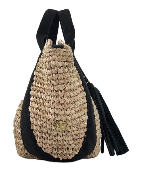 VIOLAd'ORO（ヴィオラドーロ）VIOLAd'ORO (ヴィオラドーロ) 2WAYショルダーバッグ ベージュ×ブラックの古着・服飾アイテム