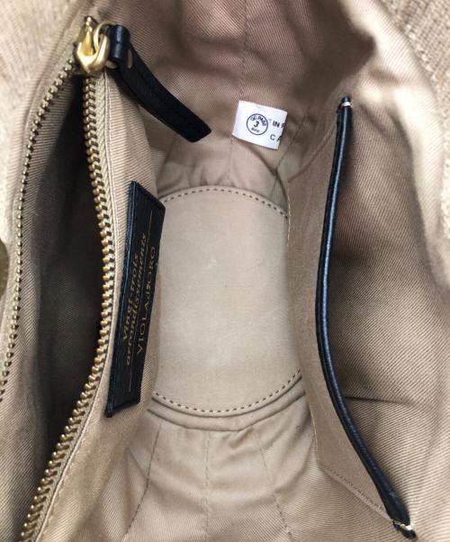 VIOLAd'ORO（ヴィオラドーロ）VIOLAd'ORO (ヴィオラドーロ) 2WAYショルダーバッグ ベージュ×ブラックの古着・服飾アイテム