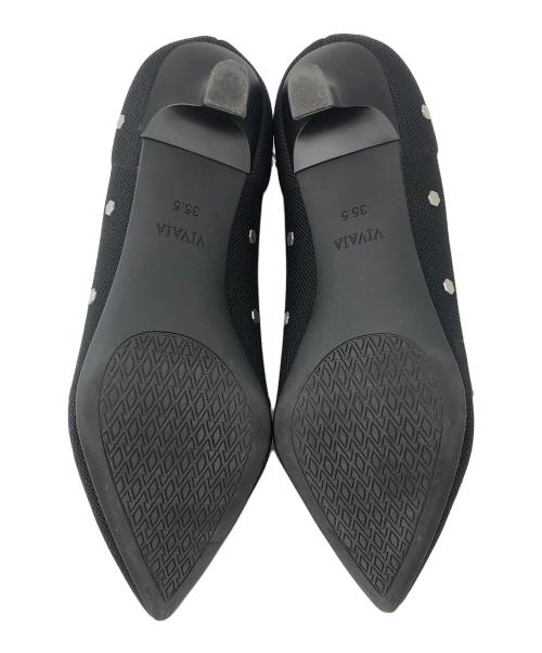 VIVAIA（ビバイア）VIVAIA (ビバイア) ポインテッドトゥ キトゥンヒール パンプス ブラック サイズ:35.5の古着・服飾アイテム