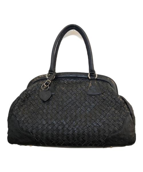 takechi（タケチ）Takechi (タケチ) オーストリッチハンドバッグ ブラックの古着・服飾アイテム