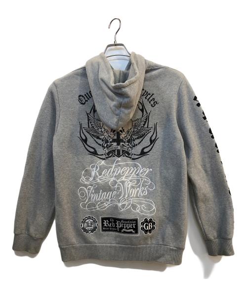 RED PEPPER（レッドペッパ）RED PEPPER (レッドペッパ) ジップパーカー グレー サイズ:Mの古着・服飾アイテム