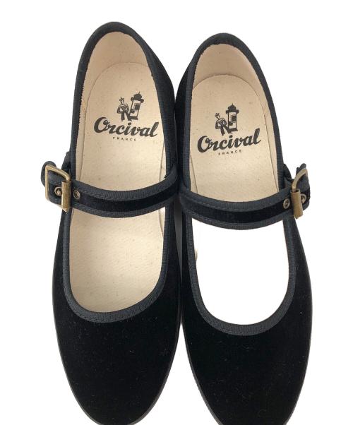 ORCIVAL（オーシバル）ORCIVAL (オーシバル) ベルベットストラップシューズ ブラック サイズ:23の古着・服飾アイテム