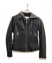 DOMA（ドマ）の古着「ダブルライダースジャケット」｜ブラック