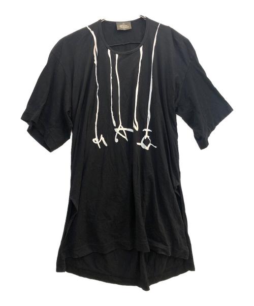 Vivienne Westwood man（ヴィヴィアン ウェストウッド マン）Vivienne Westwood man (ヴィヴィアン ウェストウッド マン) ロング丈スリット入り半袖カットソー ブラック サイズ:Fの古着・服飾アイテム