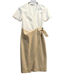 CEDRIC CHARLIER（セドリック シャルリエ）の古着「切替ワンピース」｜ホワイト×ベージュ