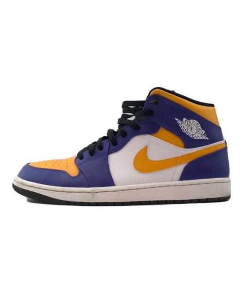 NIKE（ナイキ）NIKE (ナイキ) AIR JORDAN 1 MID パープル×イエロー サイズ:28.5㎝の古着・服飾アイテム