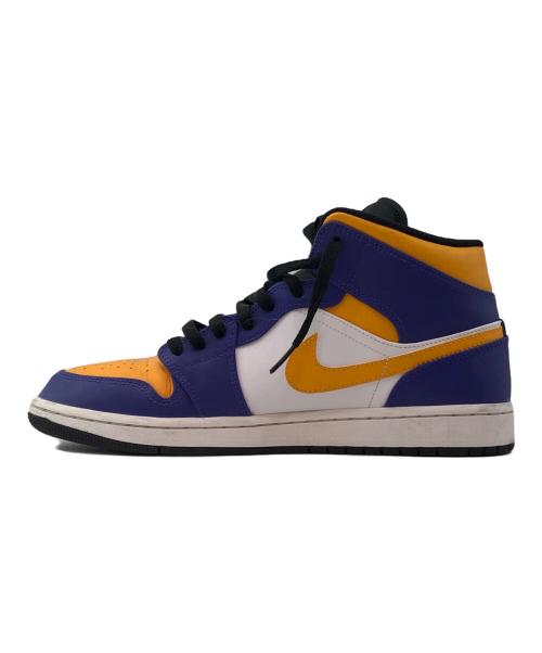 NIKE（ナイキ）NIKE (ナイキ) AIR JORDAN 1 MID パープル×イエロー サイズ:28.5㎝の古着・服飾アイテム