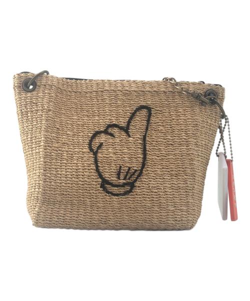 BEAMS BOY（ビームスボーイ）BEAMS BOY (ビームスボーイ) チェーンカゴショルダーバッグ ベージュ×ブラックの古着・服飾アイテム