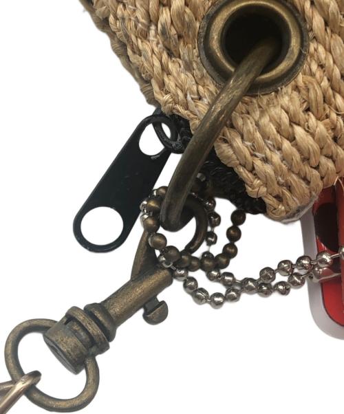 BEAMS BOY（ビームスボーイ）BEAMS BOY (ビームスボーイ) チェーンカゴショルダーバッグ ベージュ×ブラックの古着・服飾アイテム