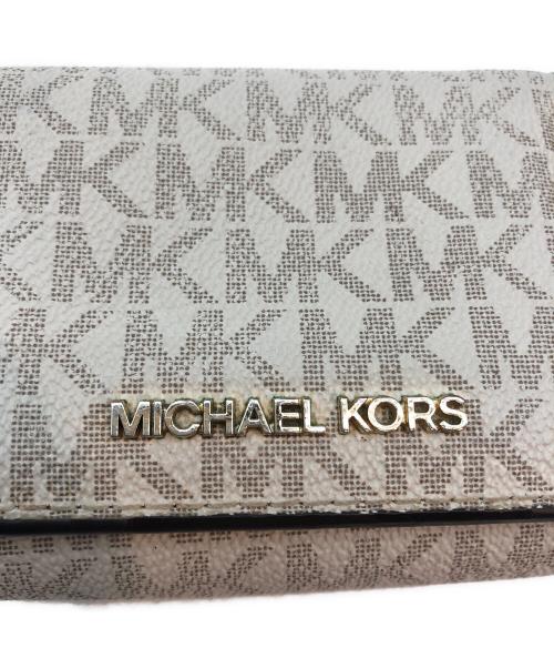 MICHAEL KORS（マイケルコース）MICHAEL KORS (マイケルコース) 3つ折り財布 ホワイト×ブラウンの古着・服飾アイテム