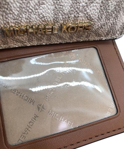 MICHAEL KORS（マイケルコース）MICHAEL KORS (マイケルコース) 3つ折り財布 ホワイト×ブラウンの古着・服飾アイテム