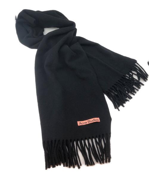 Acne studios（アクネ ストゥディオス）ACNE STUDIOS (アクネ ストゥディオス) ウールマフラー ブラックの古着・服飾アイテム