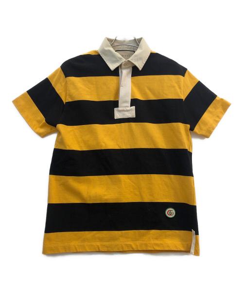 GUCCI（グッチ）GUCCI (グッチ) ポロシャツ イエロー×ブラック サイズ:XSの古着・服飾アイテム