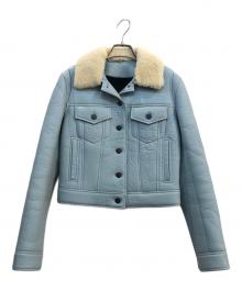 COACH（コーチ）の古着「ムートンジャケット」｜スカイブルー