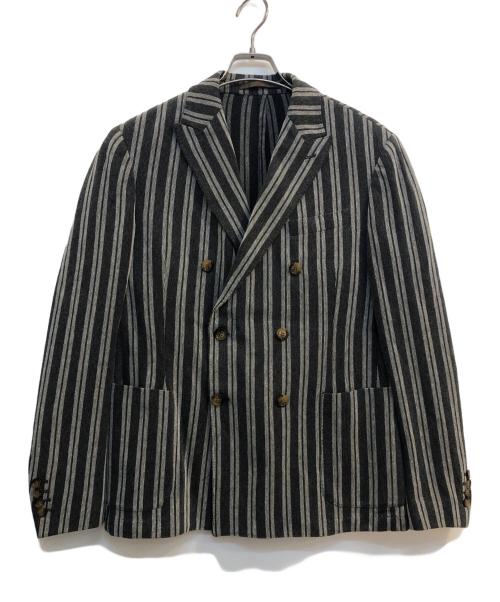 eleventy（イレブンティ）eleventy (イレブンティ) ダブルジャケット グレー サイズ:48の古着・服飾アイテム