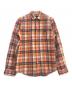 BURBERRY BLACK LABEL（バーバリーブラックレーベル）の古着「リネンチェックシャツ」｜オレンジ