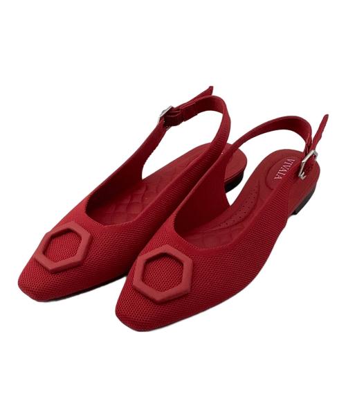 VIVAIA（ビバイア）VIVAIA (ビバイア) スリングバックサンダル レッド サイズ:36.5の古着・服飾アイテム