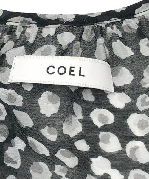 COEL（コエル）COEL (コエル) シフォンロングワンピース ブラック×グレー サイズ:38の古着・服飾アイテム