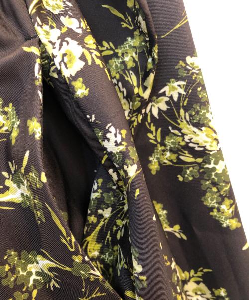 Ample（アンプル）ample (アンプル) ボタニカルプリントバックオープンワンピース ブラック×グリーン サイズ:9の古着・服飾アイテム