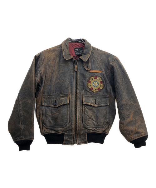 AVIREX（アヴィレックス）AVIREX (アヴィレックス) レザージャケット ブラウン サイズ:Mの古着・服飾アイテム