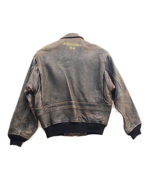AVIREX（アヴィレックス）AVIREX (アヴィレックス) レザージャケット ブラウン サイズ:Mの古着・服飾アイテム