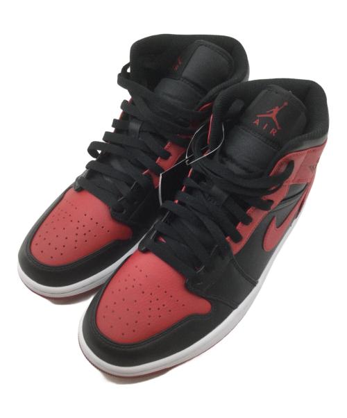 NIKE AIR JORDAN1 MID（ナイキエアジョーダン1 ミッド）NIKE AIR JORDAN1 MID (ナイキエアジョーダン1 ミッド) ハイカットスニーカーNIKE AIR JORDAN1 MID ブラック×レッド サイズ:27.5cm 未使用品の古着・服飾アイテム