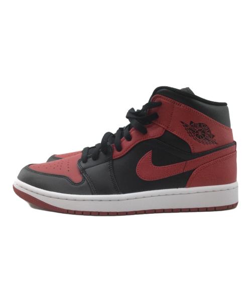 NIKE AIR JORDAN1 MID（ナイキエアジョーダン1 ミッド）NIKE AIR JORDAN1 MID (ナイキエアジョーダン1 ミッド) ハイカットスニーカーNIKE AIR JORDAN1 MID ブラック×レッド サイズ:27.5cm 未使用品の古着・服飾アイテム