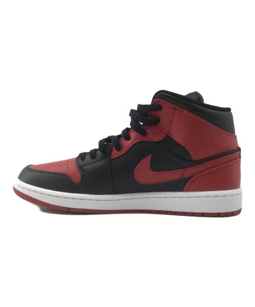 NIKE AIR JORDAN1 MID（ナイキエアジョーダン1 ミッド）NIKE AIR JORDAN1 MID (ナイキエアジョーダン1 ミッド) ハイカットスニーカーNIKE AIR JORDAN1 MID ブラック×レッド サイズ:27.5cm 未使用品の古着・服飾アイテム